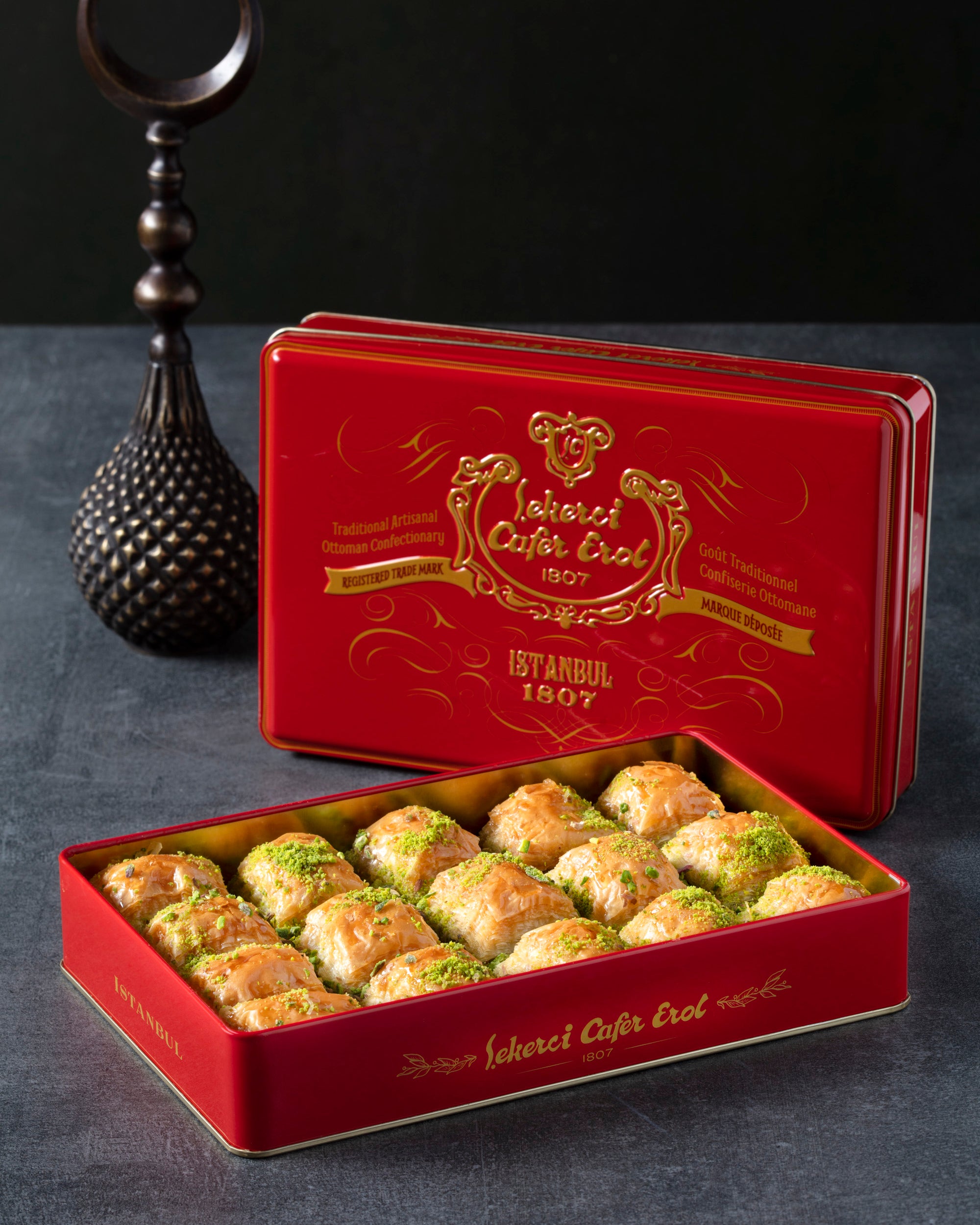Red Tin Box - Pistachio Butter Dry Baklava