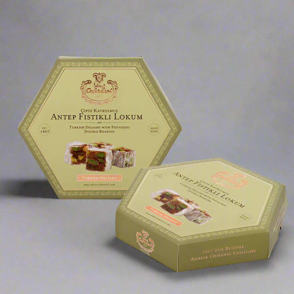 Double Roasted Pistachio Turkish Delight-HexagonBox-G.LKM.PK.600575